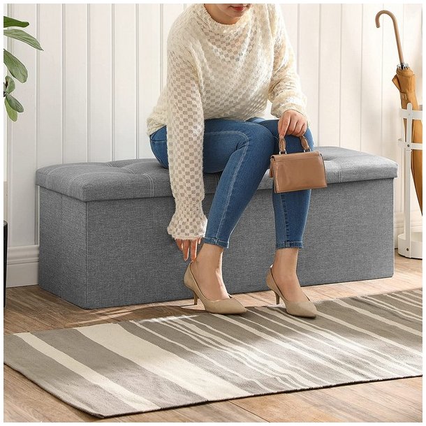 B�nk med kiste - siddeb�nk med opbevaring 110 x 38 x 38 - lysegr�