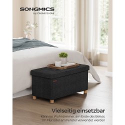 B�nk med kiste - siddeb�nk med opbevaring 38 x 76 x 40 - sort