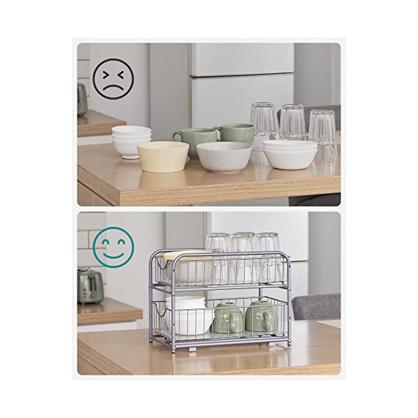 Opbevaringskurve - 2 udtrkskurve til skab og bord - gr metal