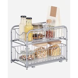 Opbevaringskurve - 2 udtrkskurve til skab og bord - gr metal