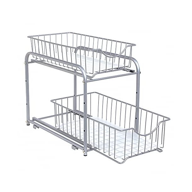 Opbevaringskurve - 2 udtrkskurve til skab og bord - gr metal