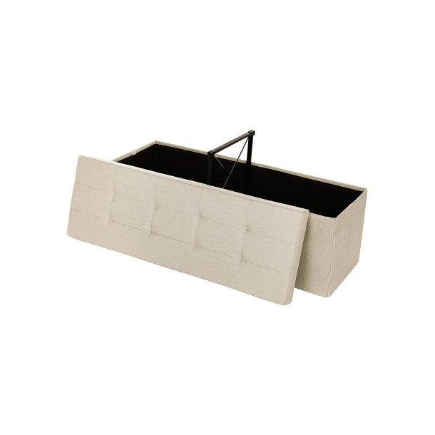 Bnk med kiste - siddebnk med opbevaring 110 x 38 x 38 - beige