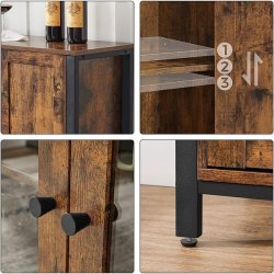 Sk�nk med skabe og hylder - rustik brun sk�nk 110 x 33 x 75