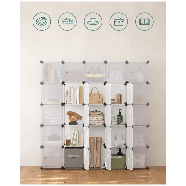 Opbevaringsskab - kubisk skab i plastik - plastikskab med 16 rum