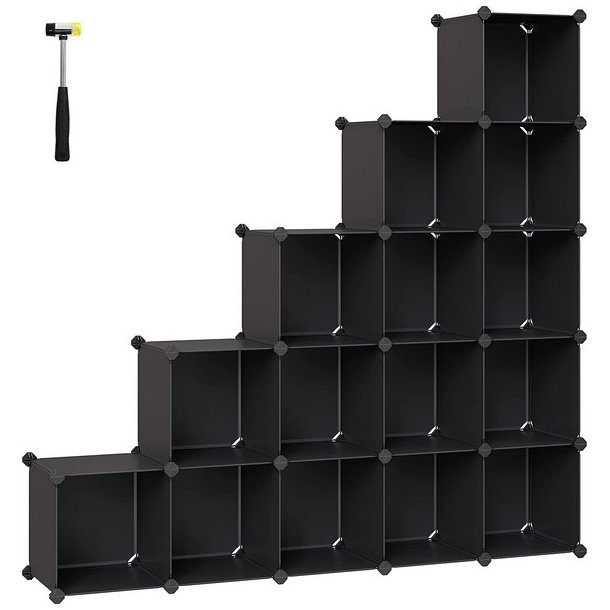 Opbevaringsskab - kubisk skab i plastik - plastikskab med 16 rum