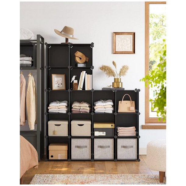 Opbevaringsskab - kubisk skab i plastik - plastikskab med 16 rum