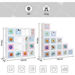 Opbevaringsskab - kubisk skab i plastik - plastikskab med 16 rum