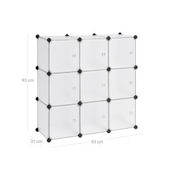 Opbevaringsskab - kubisk skab i plastik - plastikskab med 9 rum