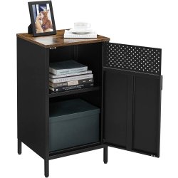 Opbevaringsskab - sknk rustik brun og sort stl 42,5 x 40 x 76