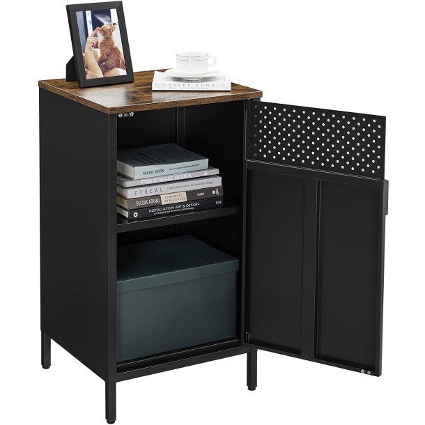 Opbevaringsskab - sknk rustik brun og sort stl 42,5 x 40 x 76