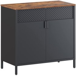 Opbevaringsskab - sknk rustik brun og sort stl 76 x 40 x 80