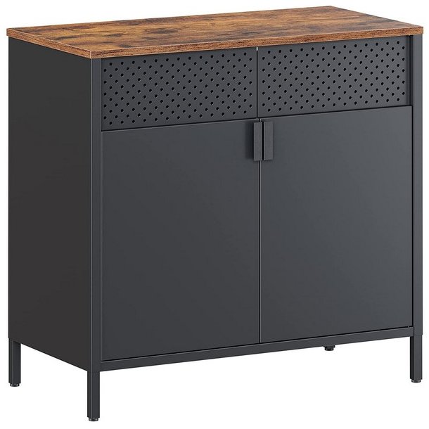 Opbevaringsskab - sknk rustik brun og sort stl 76 x 40 x 80