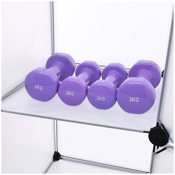 Reolsystem - kubisk garderobe i plastik med 2 b�jler og 12 rum