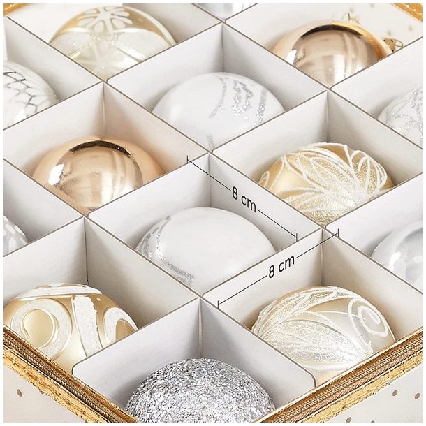 Opbevaringstasker til julekugler med 128 rum - 2 julekugle tasker