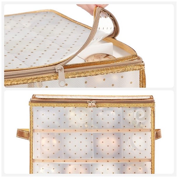 Opbevaringstasker til julekugler med 128 rum - 2 julekugle tasker