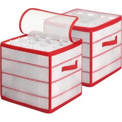 Opbevaringstasker til julekugler med 128 rum - 2 julekugle tasker