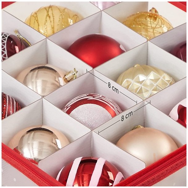 Opbevaringstasker til julekugler med 128 rum - 2 julekugle tasker