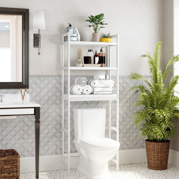 Badevrelsesreol - reol til badevrelse over toilet/vaskemaskine