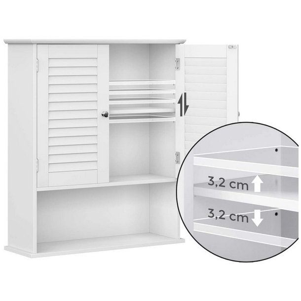 Badevrelsesskab - vghngt skab - vgskab - hvid 60 x 20 x 70