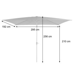 Parasol 2 x 3 meter i aluminium med knk/vip - creme