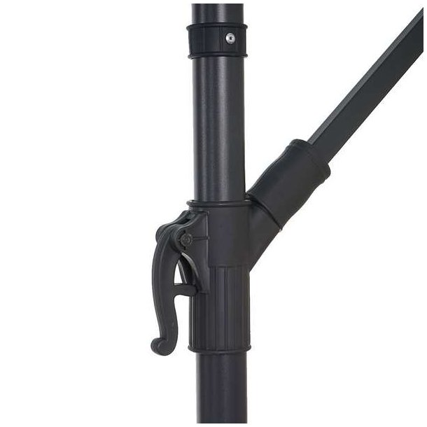 Hngeparasol 3 meter - 300 cm creme vipbar parasol med krydsfod og fliser