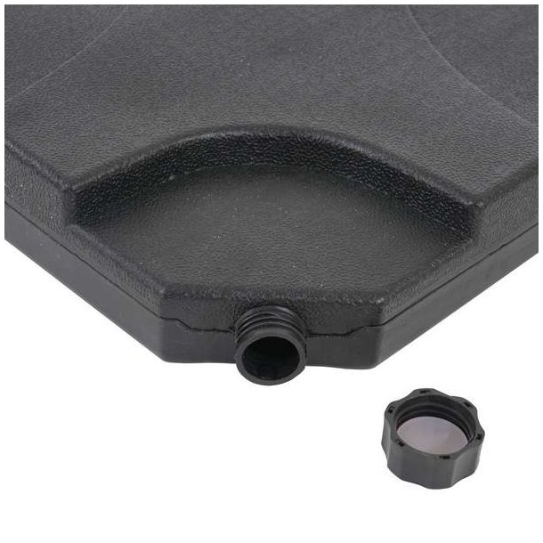 Hngeparasol 3 meter - 300 cm creme vipbar parasol med krydsfod og fliser