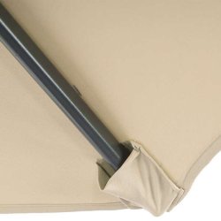 Hngeparasol 3 meter - 300 cm creme vipbar parasol med krydsfod og fliser