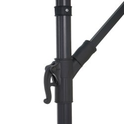 Hngeparasol 3 meter - 300 cm sandfarvet vipbar parasol med krydsfod