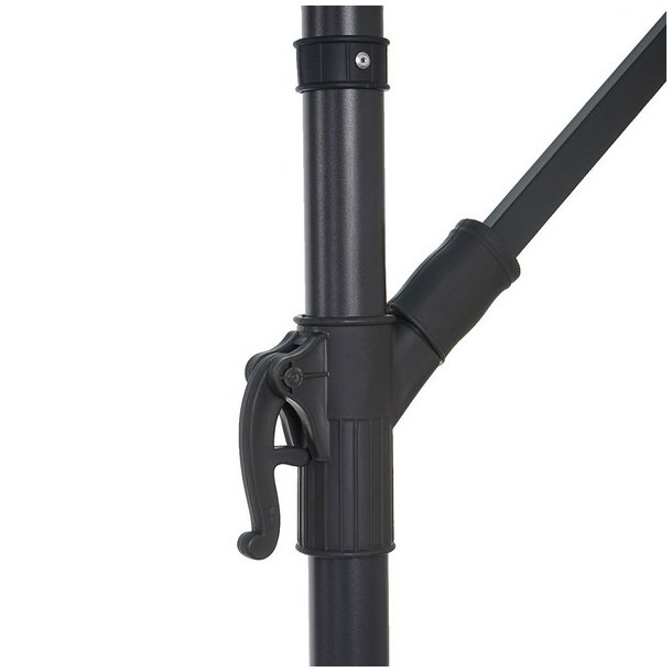 Hngeparasol 3 meter - 300 cm sandfarvet vipbar parasol med krydsfod