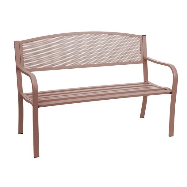 St�lb�nk - parkb�nk og haveb�nk i pulverlakeret st�l ~ brun