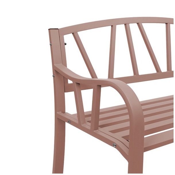 Havebnk - parkbnk og stlbnk i pulverlakeret stl ~ brun