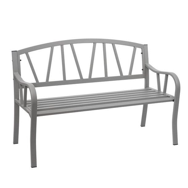 Haveb�nk - parkb�nk og st�lb�nk i pulverlakeret st�l ~ gr�