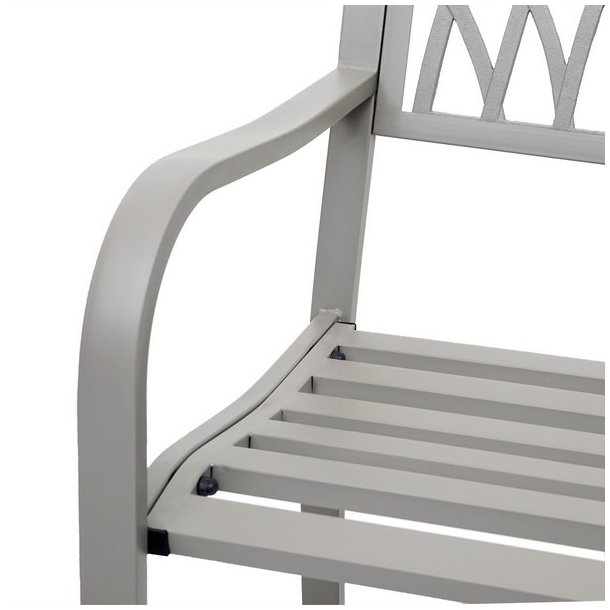 Parkbnk - stlbnk i pulverlakeret stl ~ gr havebnk