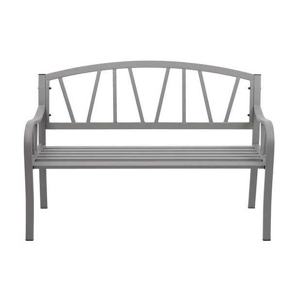 Haveb�nk - parkb�nk og st�lb�nk i pulverlakeret st�l ~ gr�