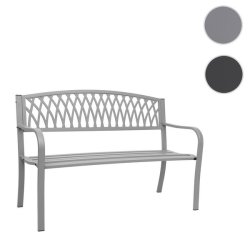 Parkbnk - stlbnk i pulverlakeret stl ~ gr havebnk