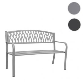 Parkb�nk - st�lb�nk i pulverlakeret st�l ~ gr� haveb�nk