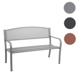 St�lb�nk - parkb�nk og haveb�nk i pulverlakeret st�l ~ gr�