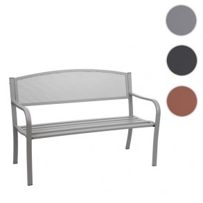 St�lb�nk - parkb�nk og haveb�nk i pulverlakeret st�l ~ gr�