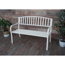 Stlbnk - hvid parkbnk og havebnk i pulverlakeret stl