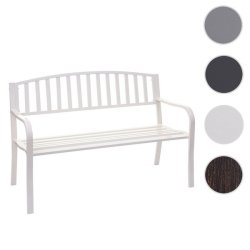 Stlbnk - hvid parkbnk og havebnk i pulverlakeret stl