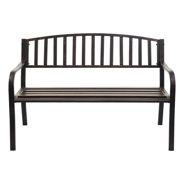 St�lb�nk - vintage bronze parkb�nk og haveb�nk i pulverlakeret st�l