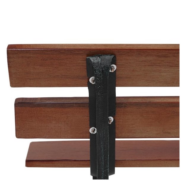 Havebnk - 2 personers brun parkbnk og trbnk p 125 cm