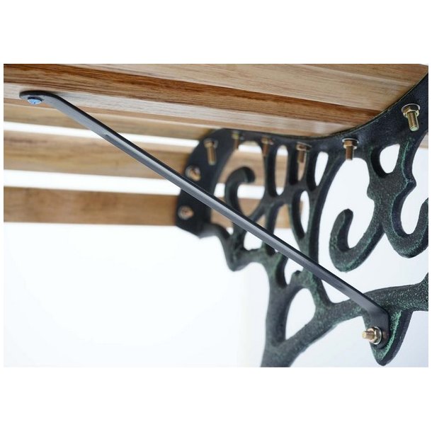 Parkbnk og havebnk - 2 personers lysebrun trbnk p 122 cm