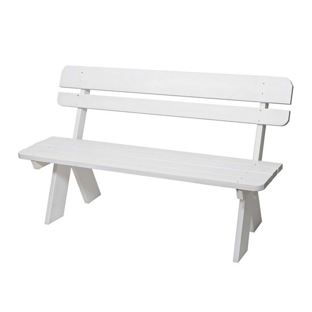 Have bnk - parkbnk og havebnk - trbnk p 148 cm - hvid