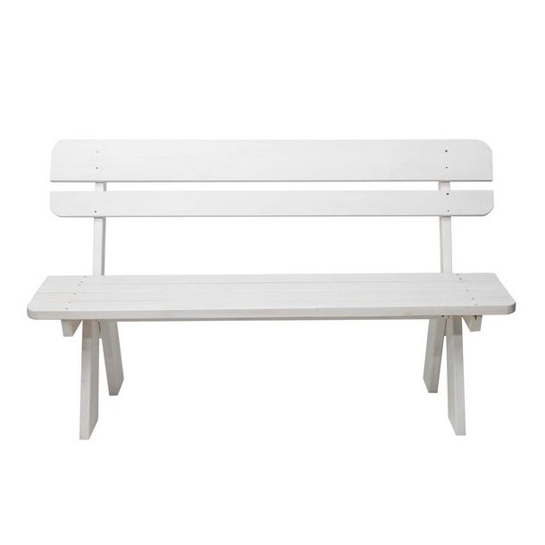 Have bnk - parkbnk og havebnk - trbnk p 148 cm - hvid
