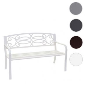 Parkbnk og havebnk - hvid stlbnk i pulverlakeret stl