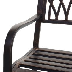 Parkb�nk - st�lb�nk i pulverlakeret st�l ~ vintage bronze haveb�nk