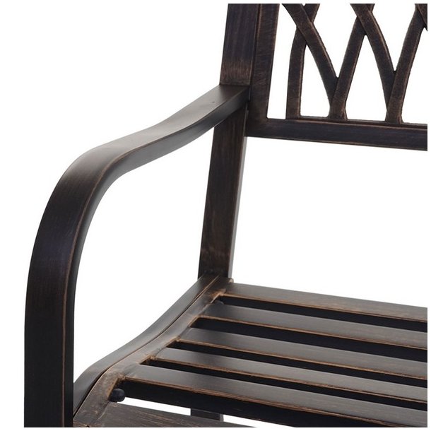 Parkb�nk - st�lb�nk i pulverlakeret st�l ~ vintage bronze haveb�nk