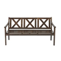 Havebnk og parkbnk - 3 personers 160 cm trbnk - mrkebrun