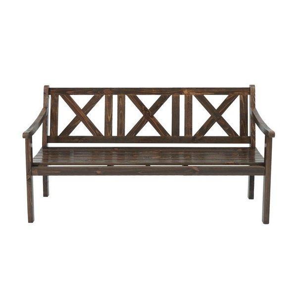 Havebnk og parkbnk - 3 personers 160 cm trbnk - mrkebrun